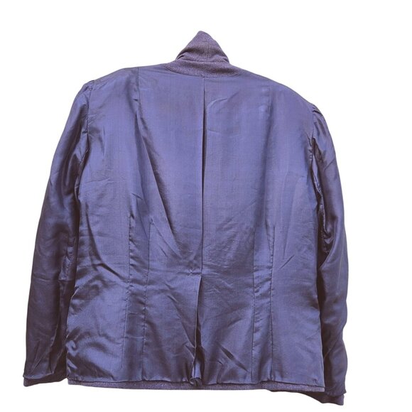 1940s Vintage Bespoke Wool Jacket L/XL Eggplant Purple Tailored Waist - Picture 12 of 13
